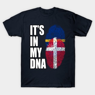 Danish And Nauruan Mix DNA Flag Heritage T-Shirt